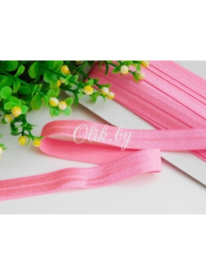 Тесьма эластичная, 1.5 см, ярко-розовый, 1м