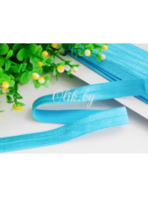Тесьма эластичная, 1.5 см, голубой, 1м