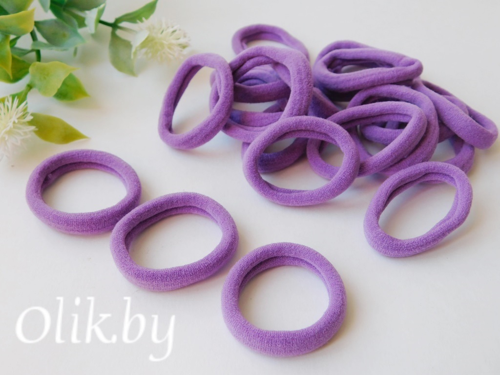 Резинки бесшовные для волос 4 см (10 шт), фиолетовый