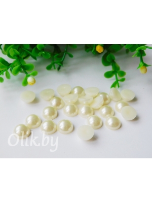 Бусинки половинки под жемчуг 10 мм 10 гр (примерно 37шт) кремовый №501