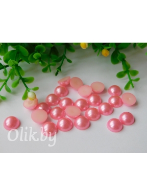 Полубусина круглая, 10 мм, 10 г (примерно 37шт), розовый