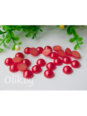 Полубусина круглая, 10 мм, 10 г (примерно 37шт), красный