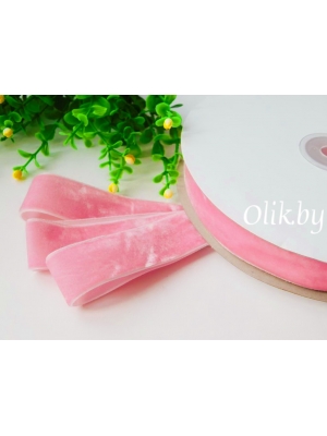 Лента бархатная 2,5 см, розовый №36