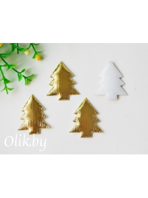 Патч "Елочка" 3,2*3,8 см, золото, 10 шт