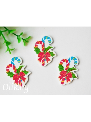 Фигурка из фанеры 36*28 мм "Новогодний леденец", 1 шт