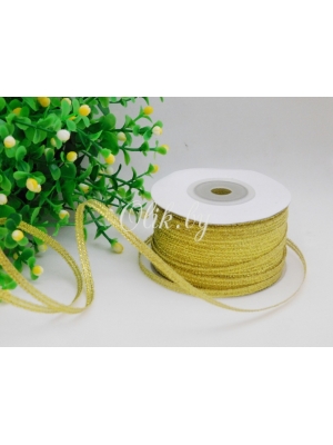 Лента парча, 3мм, золото, 10м