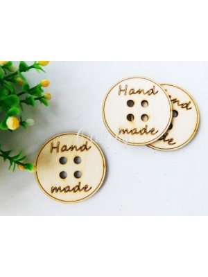 Заготовка бирка "Hand Made", фанера, 5см
