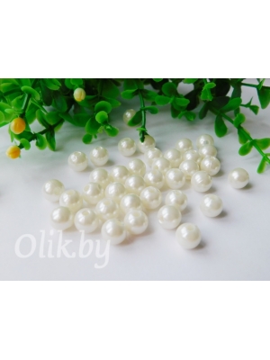 Бусина круглая, 8мм, айвори, 10 г (примерно 40 шт)