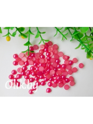 Полубусина круглая, 6 мм, 10 г (примерно 170шт), малиновый