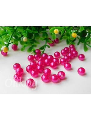 Бусинки 8 мм, 10 гр (примерно 40шт) фукси №109