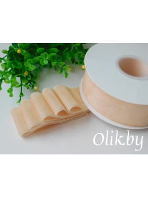 Лента бархатная 4 см, светло-персиковый №29