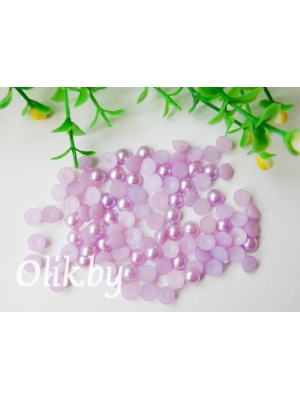 Полубусина круглая, 6 мм, 10 г (примерно 170шт), светло-сиреневый