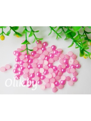 Полубусина круглая, 6 мм, 10 г (примерно 170шт), розовый №96/1