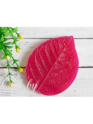 Молд лист розы BLACK реалистичный (8,5см х 6см), арт.53