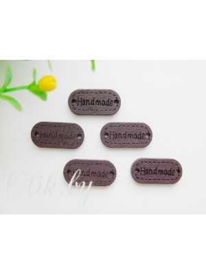 Бирка из фанеры Hand made 22*11 мм, шоколадный, 10шт