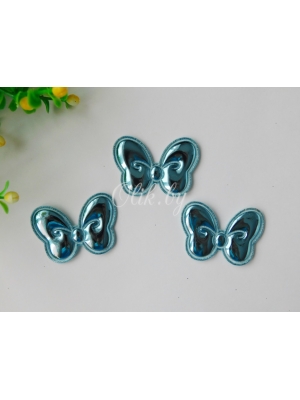 Патч 3D, глянец "Бантик" 4*2,5 см, голубой, 1шт