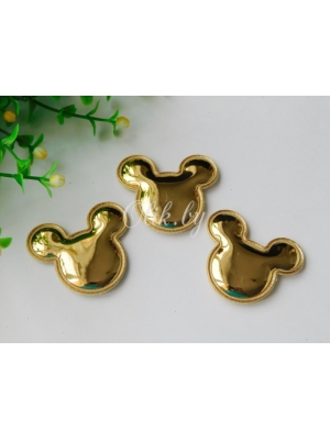 Патч 3D, глянец "Микки Маус" 4*3,5 см, золото, 1шт