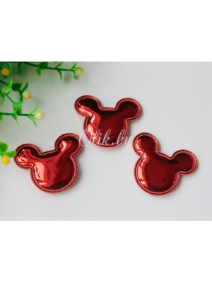 Патч 3D, глянец "Микки Маус" 4*3,5 см, красный, 1шт