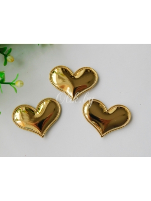 Патч 3D, глянец "Сердце" 3,6*3 см, золото, 1шт