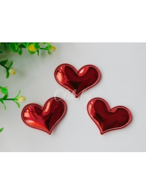 Патч 3D, глянец "Сердце" 3,6*3 см, красный, 1шт