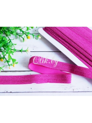 Тесьма эластичная с люрексом, 1.5 см, фукси темный, 1м