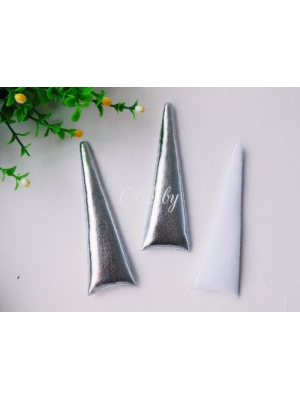 Патч 3D "Рог" 10*2,5 см, серебро