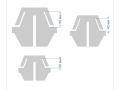 Набор шаблонов для угловых бантиков, ПЭТ 0,7 мм, (3 детали), 50, 40, 30 мм