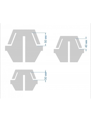 Набор шаблонов для угловых бантиков, ПЭТ 0,7 мм, (3 детали), 50, 40, 30 мм