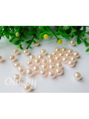 Бусинки 8 мм, 10 гр (примерно 40шт) светло-персиковый №90