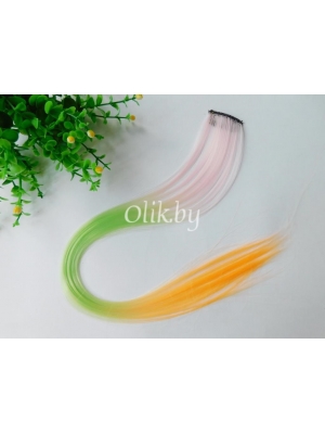 Прядь волос трехцветная на заколке, №17