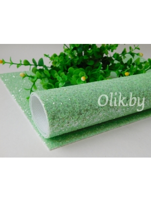 Кожзам "Пайетки пастель" 20*30 см, мятный