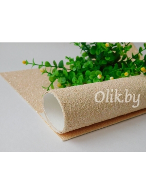 Кожзам "Пайетки" 20*30 см, бежевый