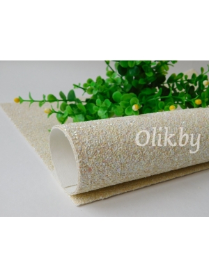 Кожзам "Пайетки" 20*30 см, кремовый