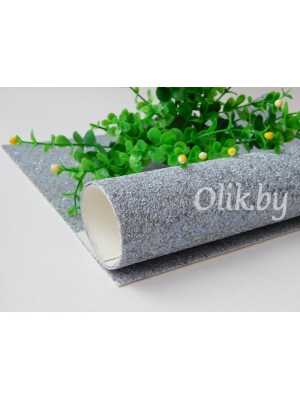 Кожзам "Пайетки" 20*30 см, серый