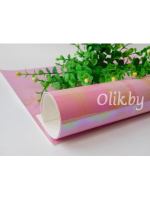 Кожзам гладкий 20*30 см, розовый бензиновый