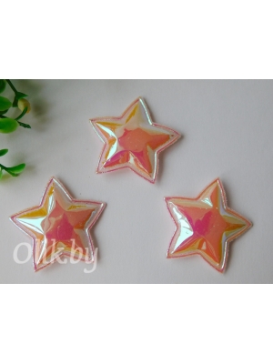 Патч глянец "Звездочка" 3,8 см, желтый хамелеон