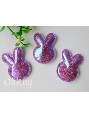 Патч глянец с блестками "Зайка" 4,3*3,2 см, сиреневый хамелеон