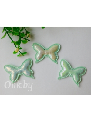 Патч кожзам 3D "Бабочка" 4*3 см, мятный