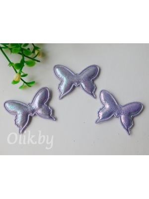 Патч кожзам 3D "Бабочка" 4*3 см, сиреневый