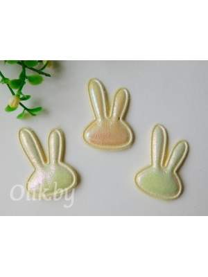 Патч кожзам 3D "Зайка" 2,8*4 см, кремовый