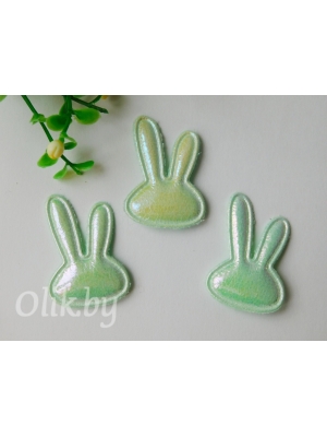 Патч кожзам 3D "Зайка" 2,8*4 см, мятный