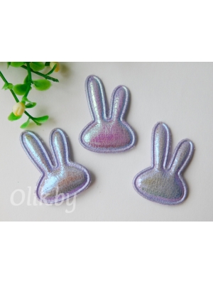 Патч кожзам 3D "Зайка" 2,8*4 см, сиреневый
