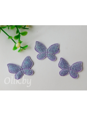 Патч с глиттером "Бабочка" 3,2*2,4 см, сиреневый