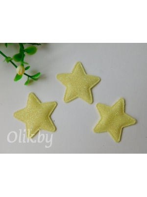 Патч с глиттером "Звездочка" 3,3 см, желтый