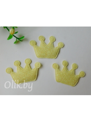 Патч с глиттером "Корона" 4*2,2 см, желтый