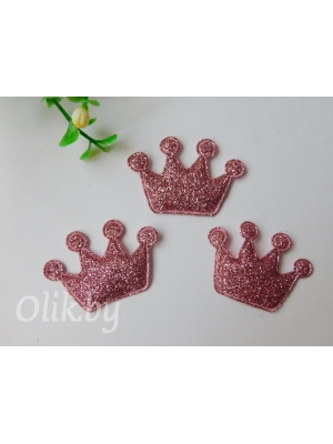 Патч с глиттером "Корона" 4*2,2 см, розовый