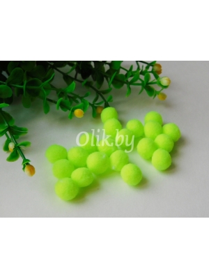 Помпоны Premium 1 см, неоновый лаймовый, 20 шт