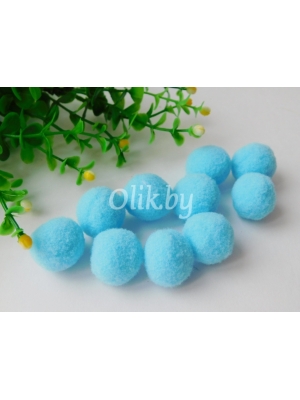 Помпоны Premium 2 см, голубой, 10 шт