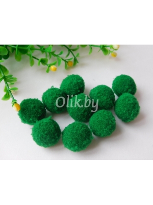 Помпоны Premium 2 см, темно-зеленый, 10 шт