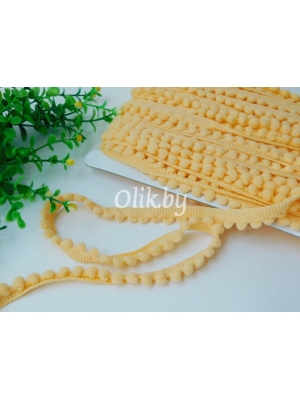 Тесьма с маленькими помпонами, 10мм, персиковый, 1м